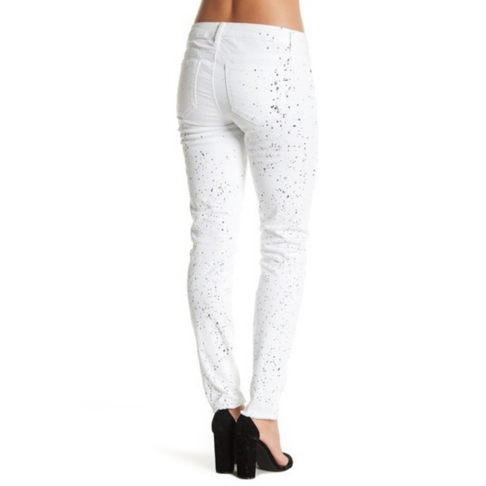 DEX WHITE & BLACK SPLATTER SKINNY JEANS 🆕 - Picture 3 of 8